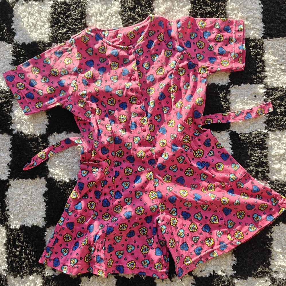Vintage pink heart overall